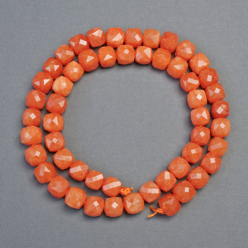 Natural Machang Nephrite Beads, Faceted Cube, 7x7mm+- Diameter, 37cm+ Length