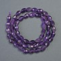 Amethyst Natural Stone Faceted Bicone Beads, Diameter 6x8mm+/-, Length 39cm+/- on Thread