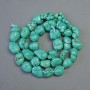 Howlite Beads, Dyed Natural Stone, Artificial 'Green Turquoise' Nuggets, Tumbled, Diameter 9x10mm+/-, Length 39cm+/- on Thread