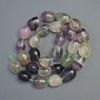 Fluorite Natural Stone Tumbled Beads, diameter 12x16mm+-, length 40cm+- on a thread