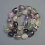 Fluorite Natural Stone Tumbled Beads, diameter 12x16mm+-, length 40cm+- on a thread
