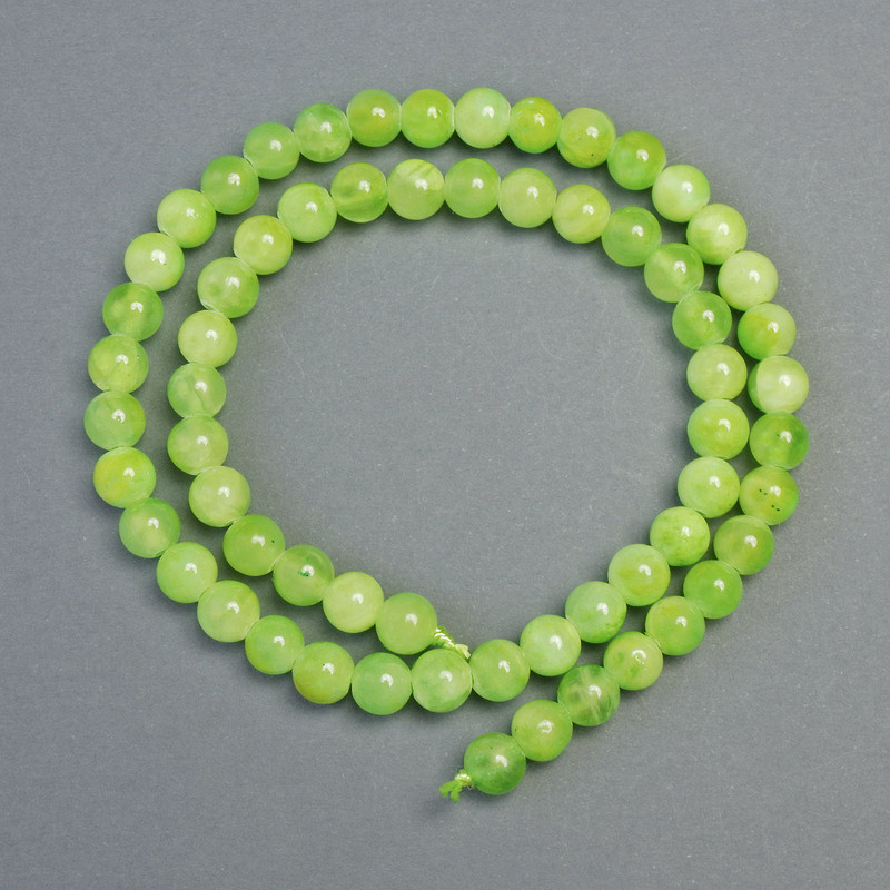 Onyx Natural Stone Smooth Round Beads, diameter 6.5mm+-, length 38cm+- on a thread