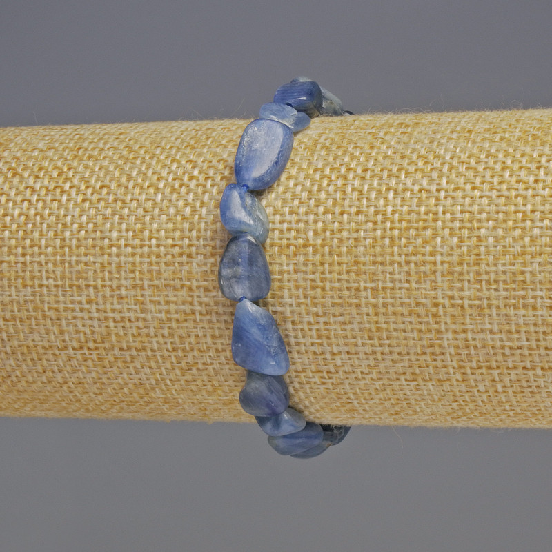 Kyanite Natural Stone Bracelet, Tumbled, Diameter 8x10x5mm+/-, Length 18cm+/- Stretch