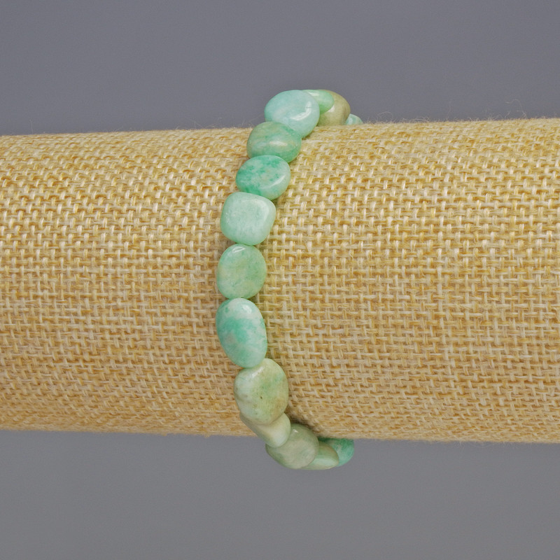 Bracelet Amazonite natural stone faceted beads, diameter 8x8x5mm+-, length 18cm+- stretch