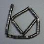 Black Agate Beads on Thread, Natural Stone, Rondelle, Diameter 8x6mm+/-, Length 39cm+