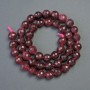 Rubellite Beads on Thread, Natural Stone, Faceted Round, Diameter 8mm+/-, Length 38cm+