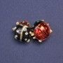 Brooch 'Ladybug' with red and black enamel on gold-tone metal 15x28mm
