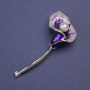 Brooch-pendant KalI Flower with Purple Enamel and Silver Tone 52×23mm