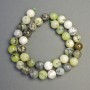 Green Opal Beads on a String Natural Stone Smooth Round, Diameter 10mm+-, Length 40cm+