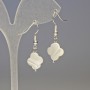 Mother-of-Pearl Clover Earrings, Diameter 13x13mm+/-, Length 3.3cm