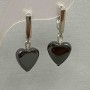 Hematite Black Heart Earrings, diameter 11mm+/-, length 2.8cm