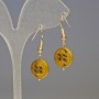 Hematite Assorted Tree Earrings, Gold, diameter 12x4mm+-, length 3.2cm