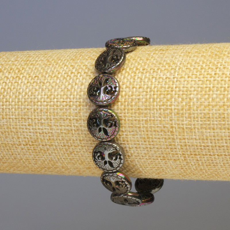 Hematite Bracelet, Bronze Matte, Diameter 12x4mm+-, Length 18cm+- Stretch