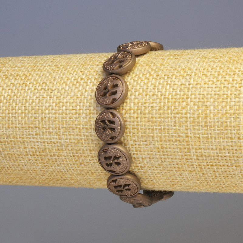 Hematite & Wood Bracelet, Multicolour Matte Green, Diameter 12x4mm+-, Length 18cm+- Stretch