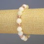 Morganite & Czech Glass Bracelet, Faceted Round & Rondelle Beads, Diameter 10 & 8mm+-, Length 18cm+- Stretch