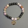 Shungite Tourmaline Bracelet with Heart Pendant, diameter 8mm+-, length 18cm+- stretch