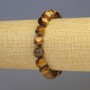 Tiger's Eye Bracelet, Natural Stone, Faceted, Diameter 8x8mm+/-, Length 18cm+/- Stretch
