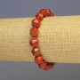 Red Jasper Bracelet, Natural Stone, Faceted, Diameter 8x8mm+/-, Length 18cm+/- Stretch