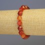 Carnelian Natural Stone Bracelet, Faceted, Diameter 8x8mm+-, Length 18cm+- Stretch