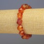 Carnelian Natural Stone Bracelet, Faceted, Diameter 11x11mm+-, Length 18cm+- Stretch