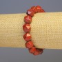 Red Jasper Bracelet, Natural Stone, Faceted, Diameter 11x11mm+/-, Length 18cm+/- Stretch