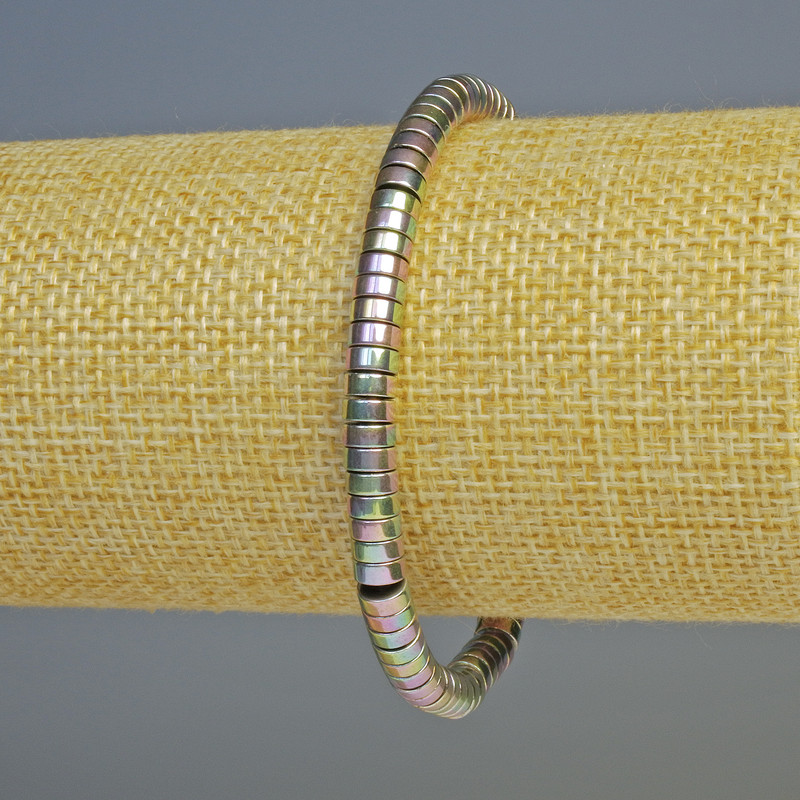 Hematite Rondelle Bracelet, Multicolour, diameter 5x2mm+-, length 18cm+- stretch
