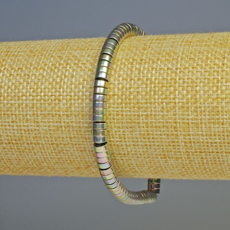 Hematite Rondelle Bracelet, Multicolour, diameter 5x2mm+-, length 18cm+- stretch