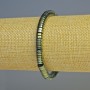 Hematite Rondelle Bracelet, Green Chameleon, diameter 6x2mm+-, length 18cm+- stretch