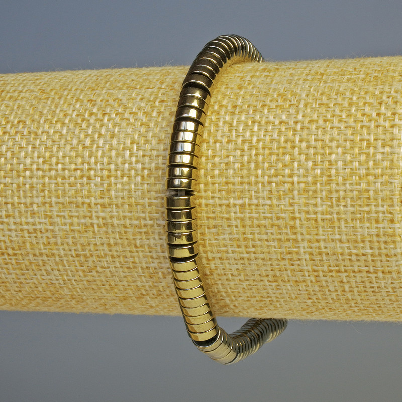 Hematite Rondelle Bracelet, Light Bronze, diameter 6x2mm+-, length 18cm+- stretch