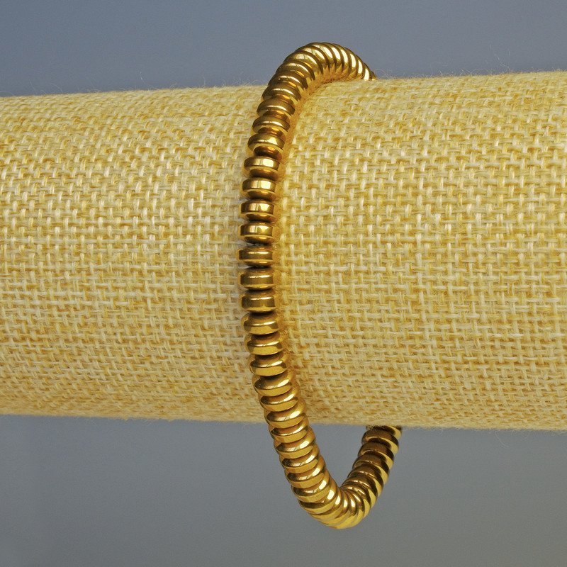 Hematite Rondelle Bracelet, Dark Gold Colour, Diameter 6x3mm+/-, Length 18cm+/- Stretch