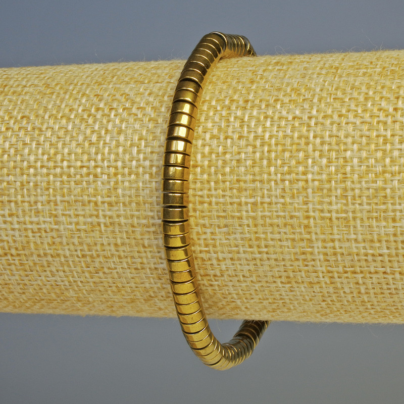 Hematite Rondelle Bracelet, Dark Gold, Diameter 5x2mm+-, Length 18cm+- Stretch