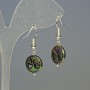Hematite Tree Chameleon Earrings, diameter 12.5x4.5mm+-, length 3.2cm