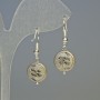 Hematite Tree Earrings, Matt Silver, diameter 12x4.5mm+-, length 3.2cm