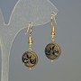 Hematite Tree Earrings, Matte Chameleon, Diameter 12.5x4.5mm+-, Length 3.2cm