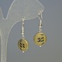 Hematite Tree Earrings, Matte Light Gold, Diameter 12x4.5mm+-, Length 3.2cm
