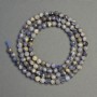 Natural Stone Sodalite Beads, Faceted Ball, Diameter 3.5mm+-, Length 39cm+