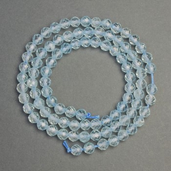 Natural Topaz Beads, Faceted Round, diameter 4mm+/-, length 38cm+