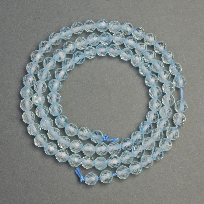 Natural Topaz Beads, Faceted Round, diameter 4mm+/-, length 38cm+