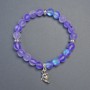 Opal Glass Bracelet smooth bead purple matte chameleon, diameter 8mm+- with spacers, length 18cm+- stretch