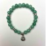 Jadeite Bracelet smooth bead, diameter 8mm+- with spacers, length 18cm+- stretch