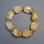 Bracelet Citrine natural stone multifaceted, diameter 14x20mm± with inserts, length 18cm± stretch