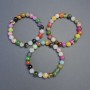 Assorted Stones Bracelet smooth bead, diameter 8mm+-, length 18cm+- stretch