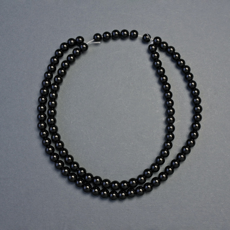 Agate Beads (Pressed), Smooth Round Bead d 4mm+/-, Length 38cm+/- on Fishing Line