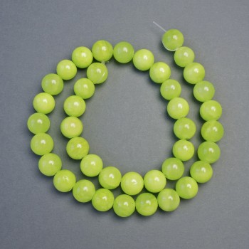 Onyx Beads smooth ball (pressed), diameter 10.5mm+-, length 39cm+- on fishing line