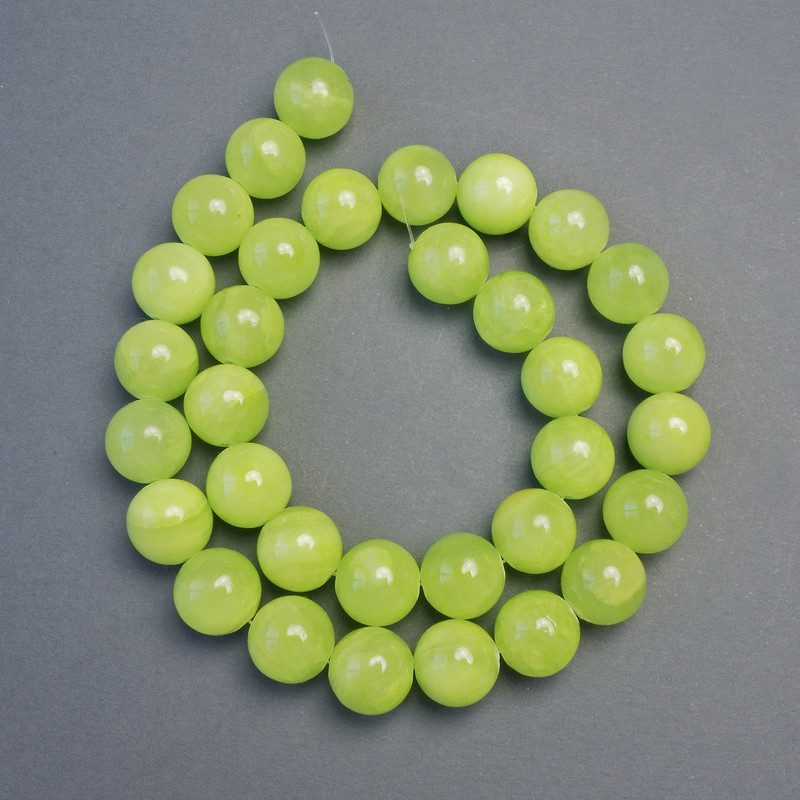 Onyx Beads, Smooth Round Bead (Pressed), Diameter 12mm+/-, Length 39cm+/- on Fishing Line