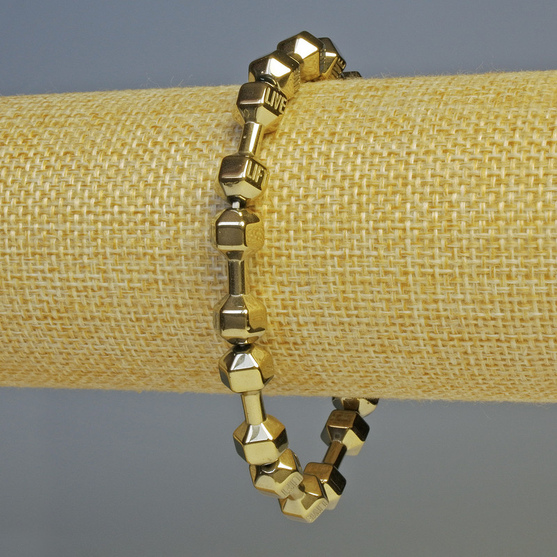 Hematite Bracelet Dumbbell Shape Light Bronze Colour, Diameter 21x7mm+-, Length 18cm+- Stretch