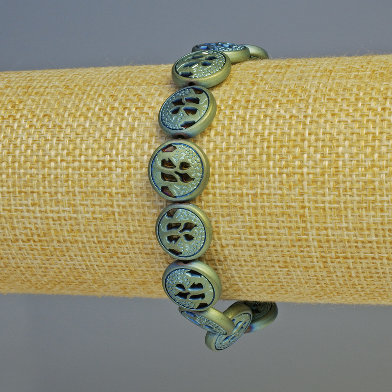 Hematite Bracelet Matte Chameleon Colour, Diameter 12x4.5mm+-, Length 18cm+- Stretch