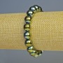 Bracelet Hematite ball chameleon green colour, diameter 10mm+-, length 18cm+- stretch