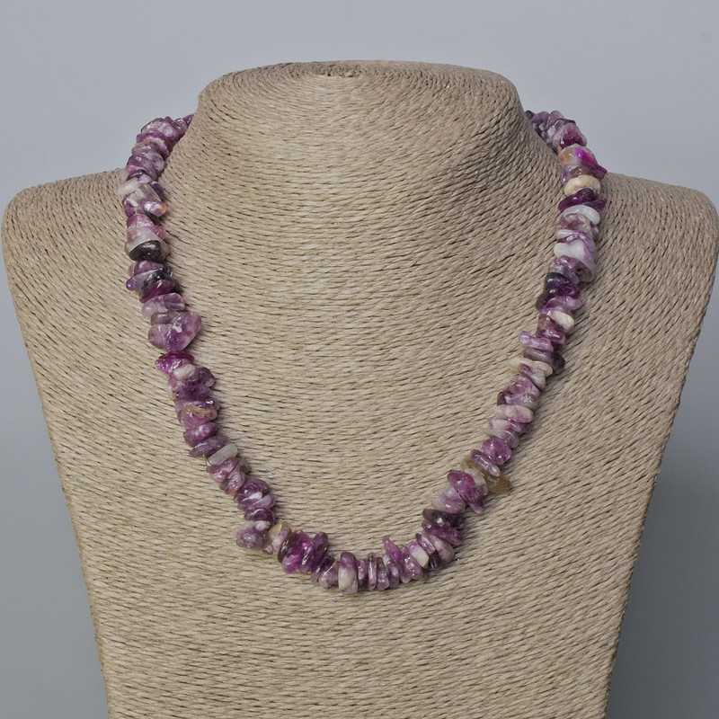 Phosphosiderite Natural Stone Chip Necklace, diameter 13x3-8x4mm+
