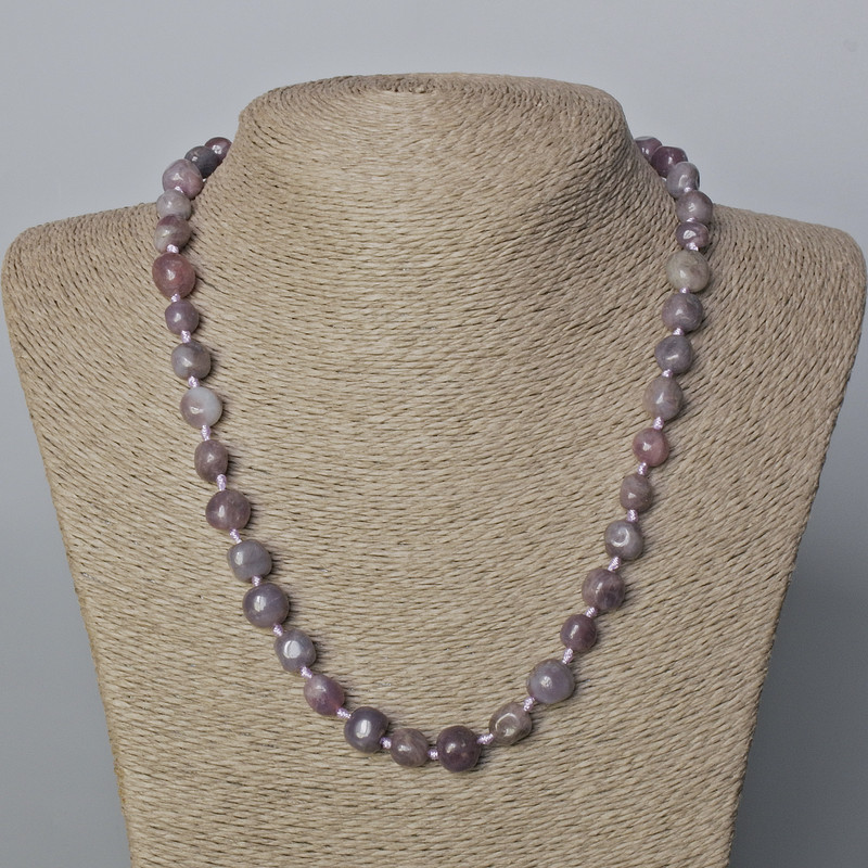 Tourmaline Natural Stone Necklace, round tumbled, diameter 10x10mm+-, length 50cm+